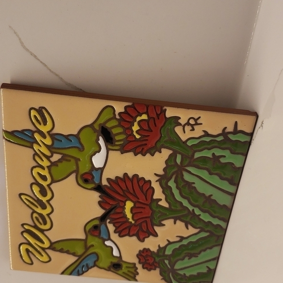 EARTHTONES lead free hand glazed decorative tile 6" x 6" - Picture 2 of 5